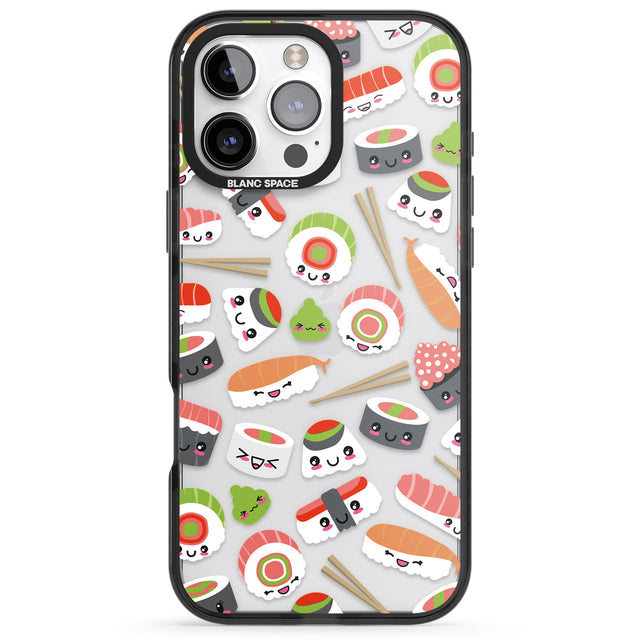 iPhone 16 Pro Max Kawaii Sushi Mix Black Impact Phone Case