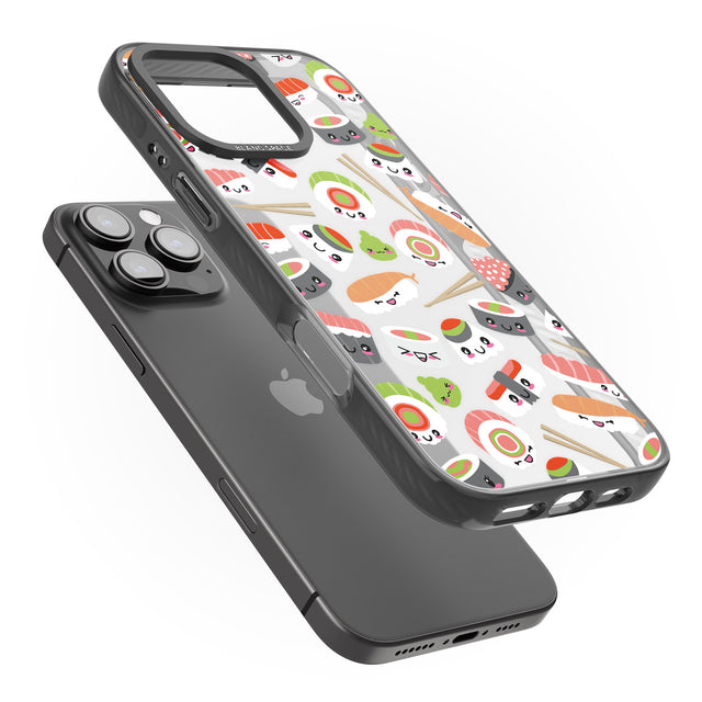 iPhone 16 Pro Max Kawaii Sushi Mix Black Impact Phone Case