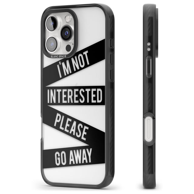 iPhone 16 Pro Max Black Stripes I'm Not Interested Black Impact Phone Case