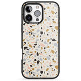 iPhone 16 Pro Max Pale Pink, Blue, & Mocha Terrazzo Pattern Black Impact Phone Case