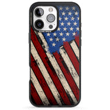 iPhone 16 Pro Max Distressed US Flag Black Impact Phone Case