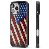 iPhone 16 Pro Max Distressed US Flag Black Impact Phone Case