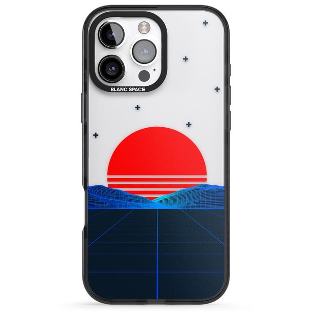 iPhone 16 Pro Max Japanese Sunset Vaporwave Black Impact Phone Case