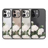 iPhone 16 Pro Max White Vintage Painted Flowers Clear Impact Phone Case + Magsafe