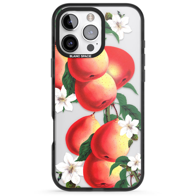 iPhone 16 Pro Max Vintage Painted Peaches Black Impact Phone Case + Magsafe