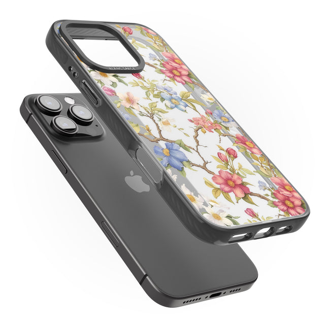 iPhone 16 Pro Max Vintage Vines & Flowers Clear Impact Phone Case + Magsafe