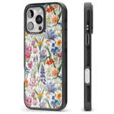 iPhone 16 Pro Max Vintage Wildflowers Black Impact Phone Case + Magsafe