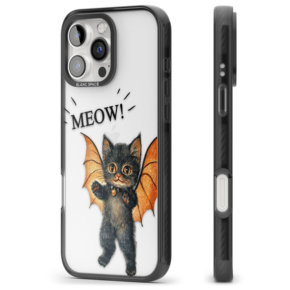 MEOW! Black Impact Phone Case for iPhone 16 Pro, iPhone 16 Pro Max