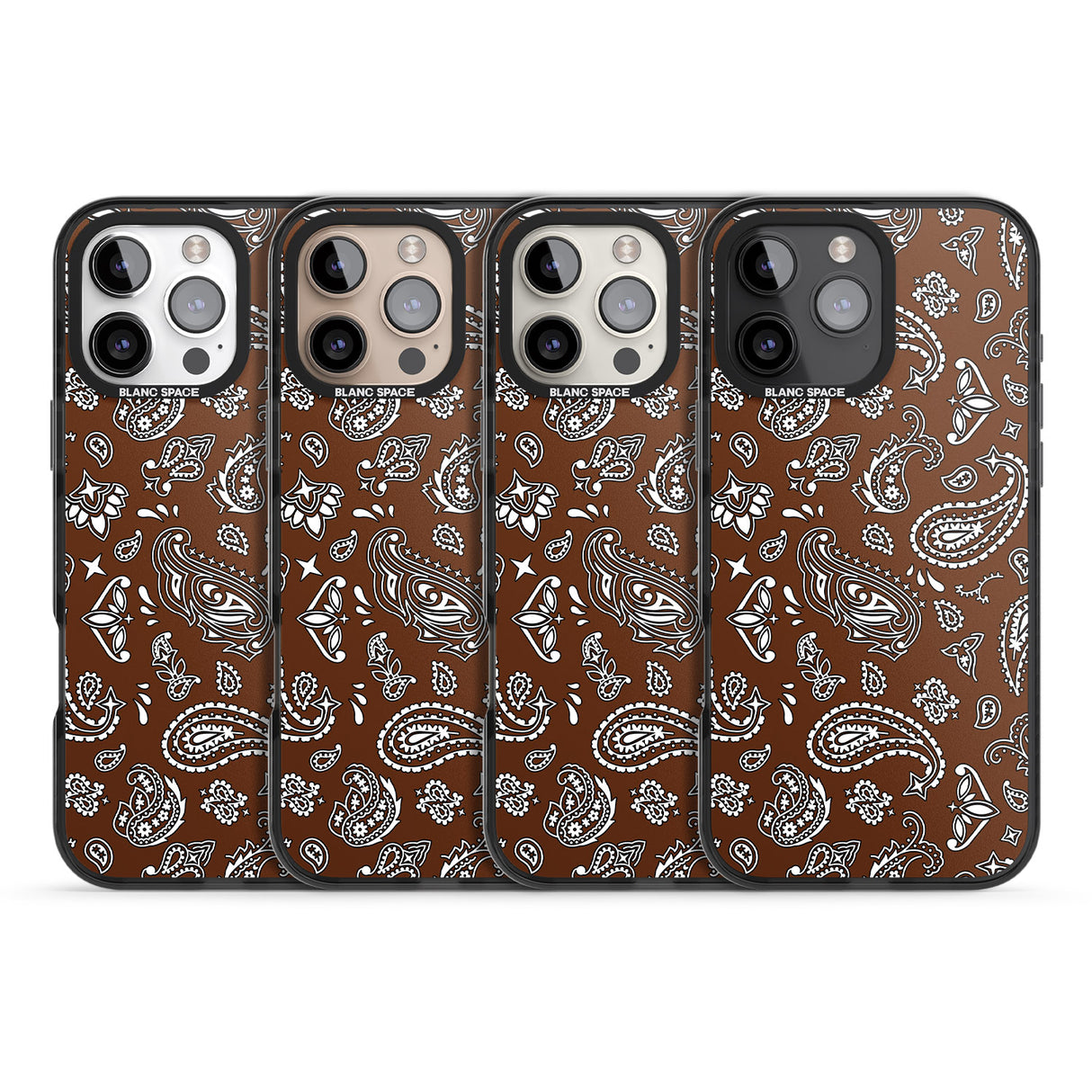 iPhone 16 Pro Max Brown Bandana Black Impact Phone Case