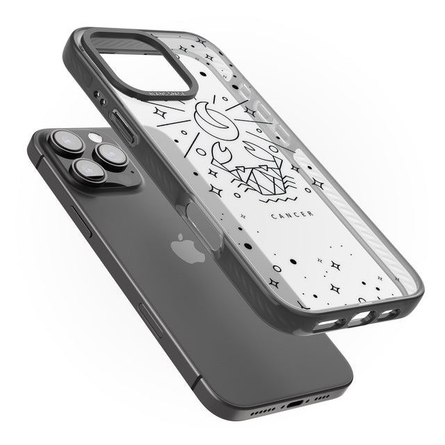 iPhone 16 Pro Max Cancer Emblem - Transparent Design Black Impact Phone Case