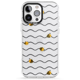 iPhone 16 Pro Max Sweet as Honey Patterns: Bees & Stripes (Clear) Black Impact Phone Case