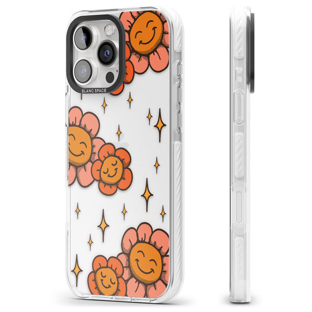 iPhone 16 Pro Max Mellow Flowers Black Impact Phone Case + Magsafe