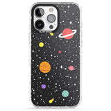 iPhone 16 Pro Max Cute Cartoon Planets Black Impact Phone Case