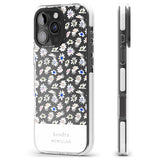 iPhone 16 Pro Max Personalised Grey & White Daisies Floral Design Black Impact Phone Case