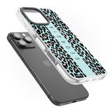 iPhone 16 Pro Max Personalised Blue Leopard Spots Black Impact Phone Case