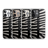 iPhone 16 Pro Max Personalised Zebra Print Black Impact Phone Case