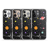 iPhone 16 Pro Max Personalised Cute Cartoon Planets Black Impact Phone Case