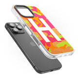 iPhone 16 Pro Max Personalised Bright Neon Camo Solid Monogram Black Impact Phone Case