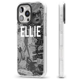 iPhone 16 Pro Max Personalised Grey Scale Fashion Collage Black Impact Phone Case