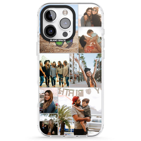 iPhone 16 Pro Max Personalised Photo Grid Black Impact Phone Case