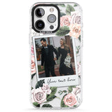 iPhone 16 Pro Max Personalised Floral Instant Film Photo Black Impact Phone Case