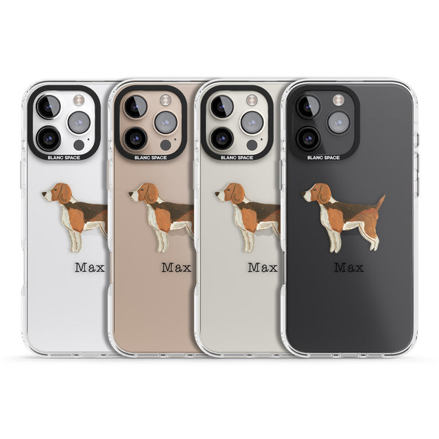 iPhone 16 Pro Max Personalised Hand Painted Beagle Black Impact Phone Case