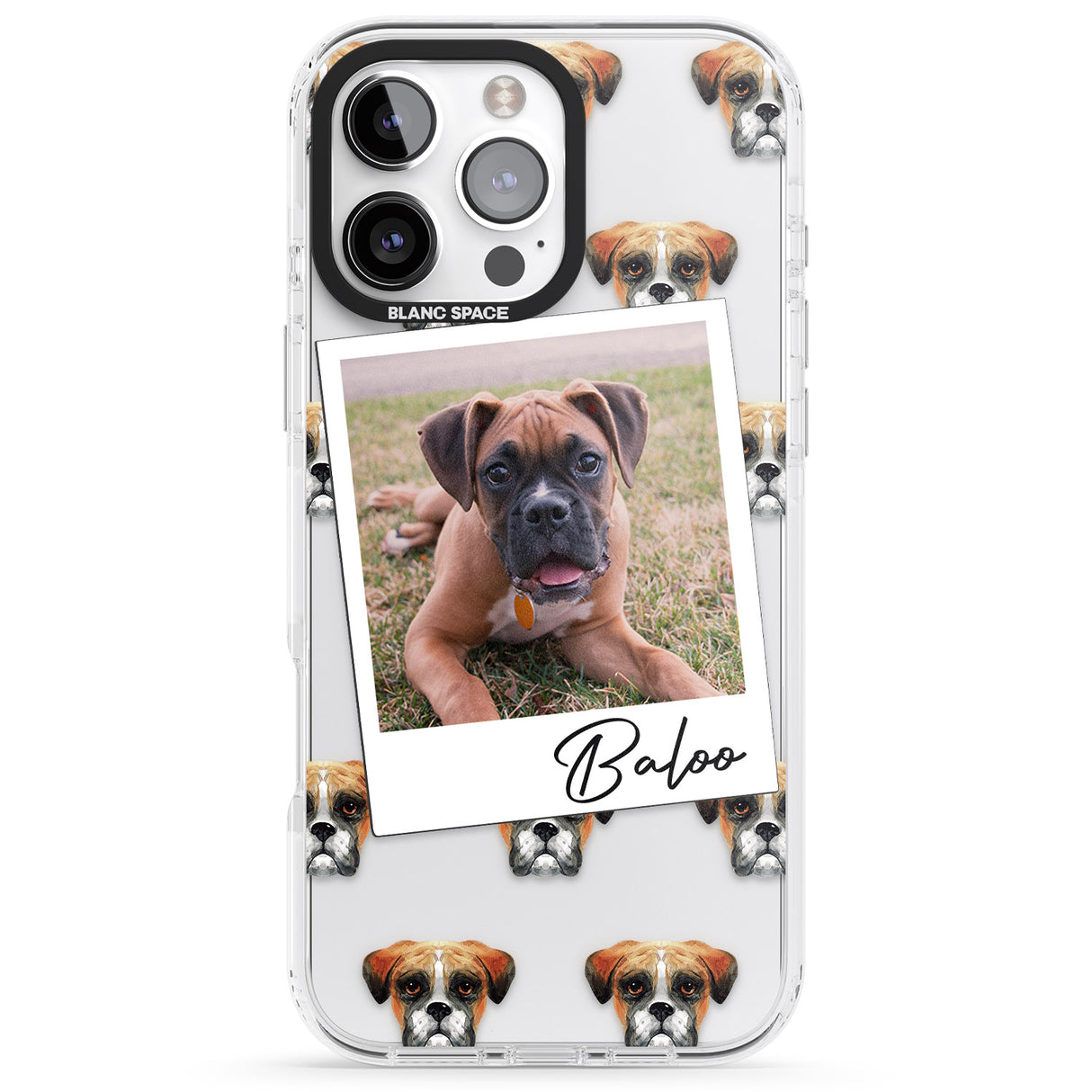 iPhone 16 Pro Max Personalised Boxer - Dog Photo Black Impact Phone Case