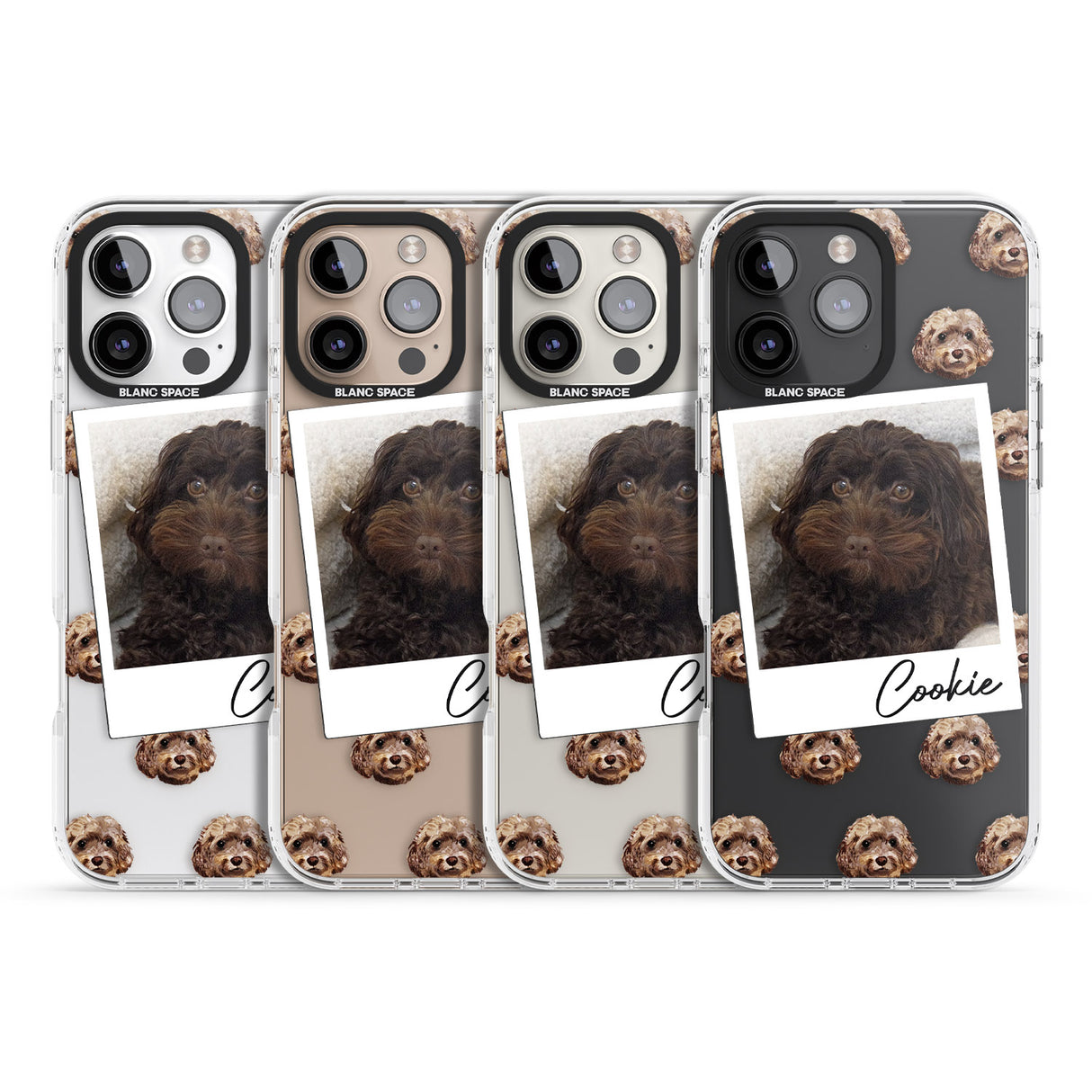 iPhone 16 Pro Max Personalised Cockapoo, Brown - Dog Photo Black Impact Phone Case