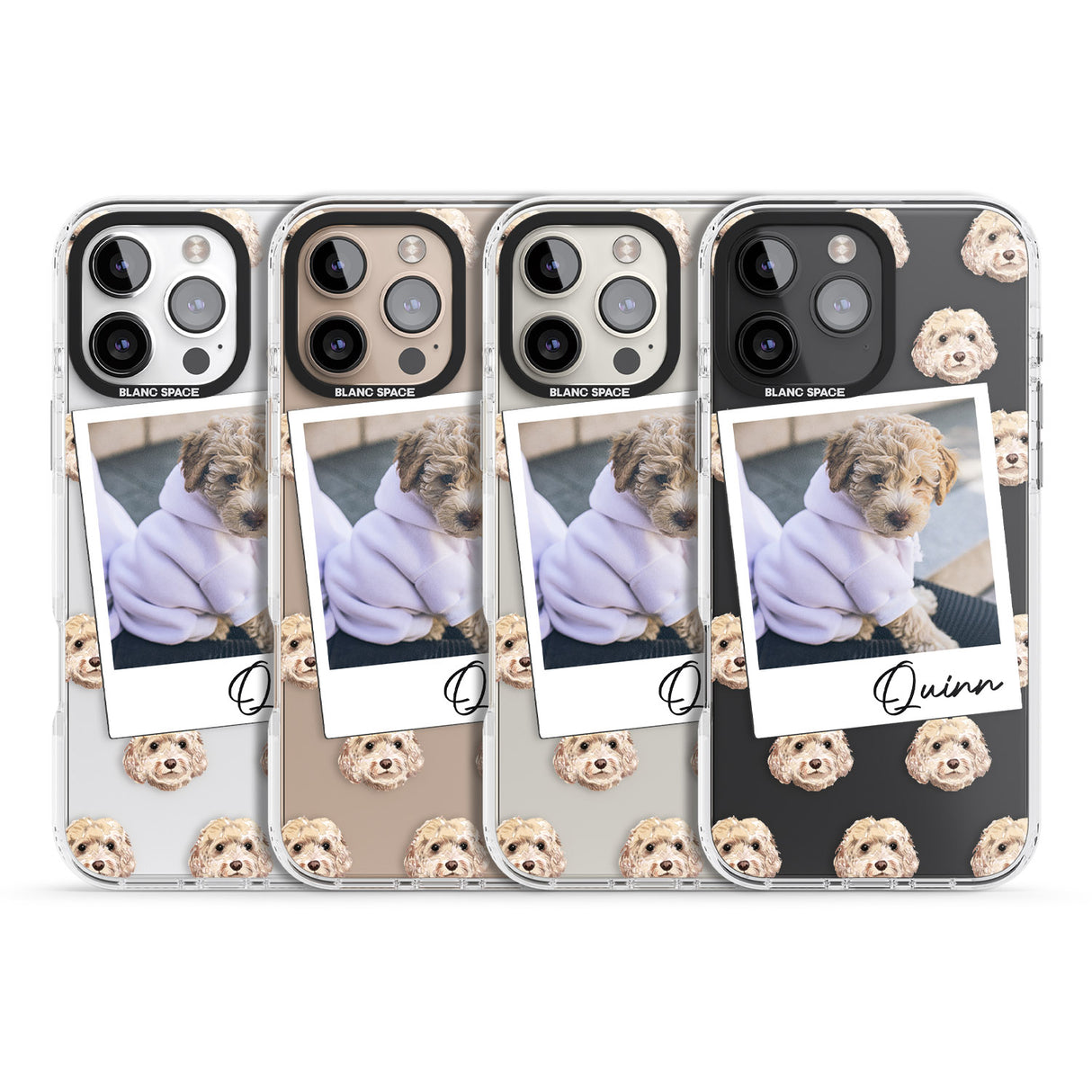 iPhone 16 Pro Max Personalised Cockapoo, Cream - Dog Photo Black Impact Phone Case