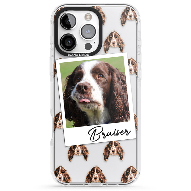 iPhone 16 Pro Max Personalised Springer Spaniel - Dog Photo Black Impact Phone Case