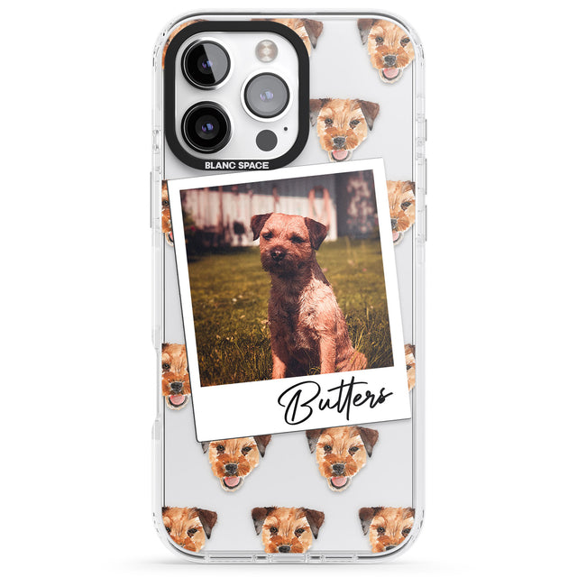 iPhone 16 Pro Max Personalised Border Terrier - Dog Photo Black Impact Phone Case