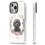 iPhone 16 Pro Max Personalised Black Cockapoo - Watercolour Dog Portrait Black Impact Phone Case