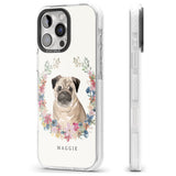 iPhone 16 Pro Max Personalised Pug - Watercolour Dog Portrait Black Impact Phone Case