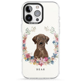 iPhone 16 Pro Max Personalised Chocolate Lab - Watercolour Dog Portrait Black Impact Phone Case