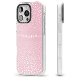 iPhone 16 Pro Max Personalised Pink Dots Black Impact Phone Case