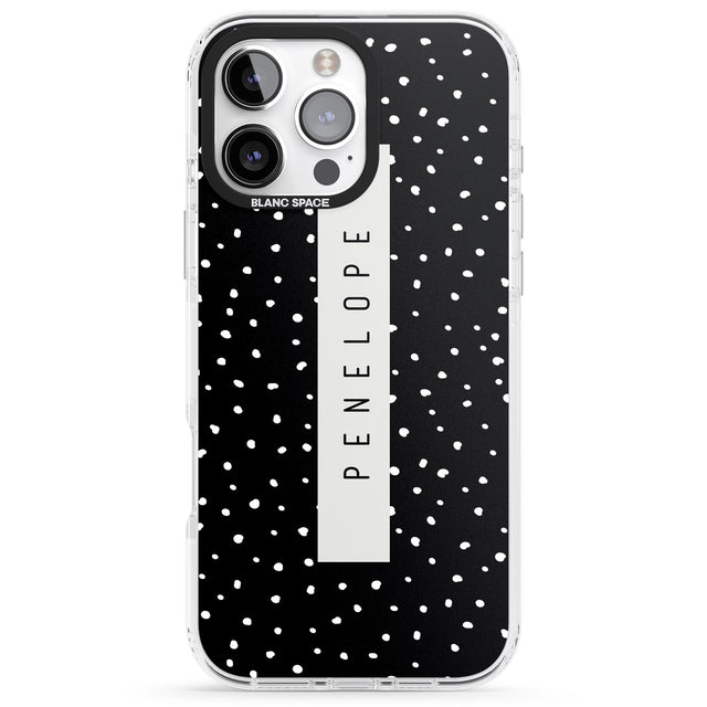 iPhone 16 Pro Max Personalised Black Dots Black Impact Phone Case