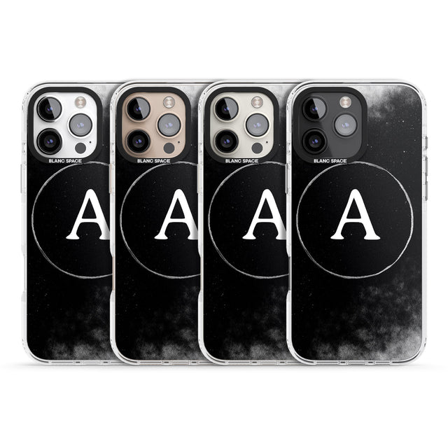 iPhone 16 Pro Max Personalised Eclipse Monogram Black Impact Phone Case