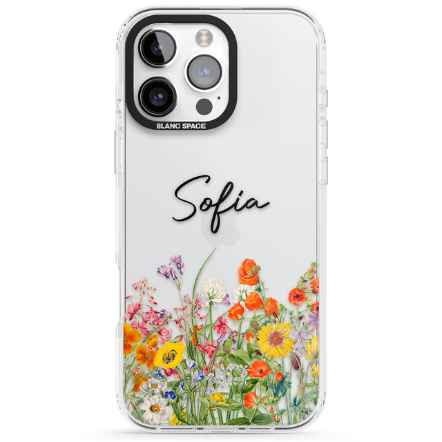 Personalised Summer Wildflowers Impact Phone Case for iPhone 16 Pro, iPhone 16 Pro Max