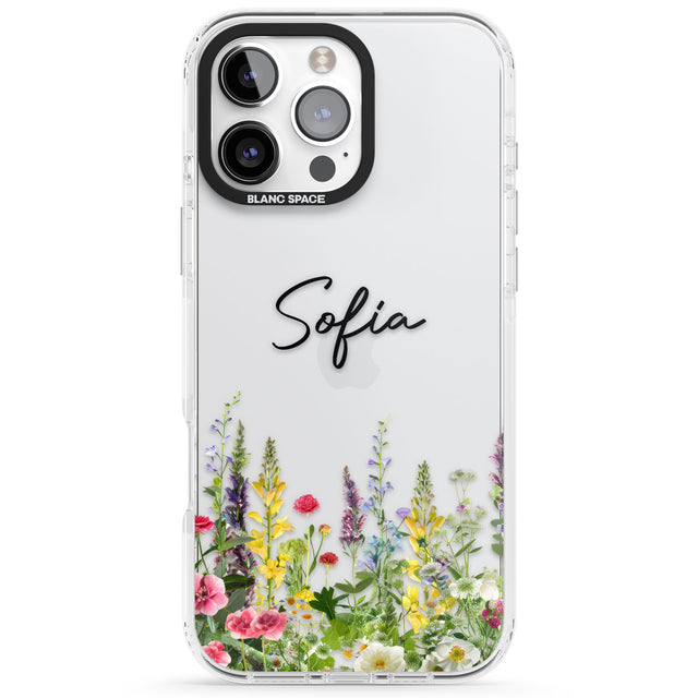 Personalised Garden Wildfowers Impact Phone Case for iPhone 16 Pro, iPhone 16 Pro Max