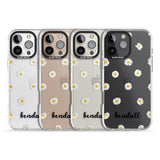 iPhone 16 Pro Max Personalised White Daisies & Cursive Black Impact Phone Case