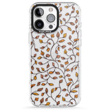 iPhone 16 Pro Max Personalised Autumn Leaves Pattern Black Impact Phone Case