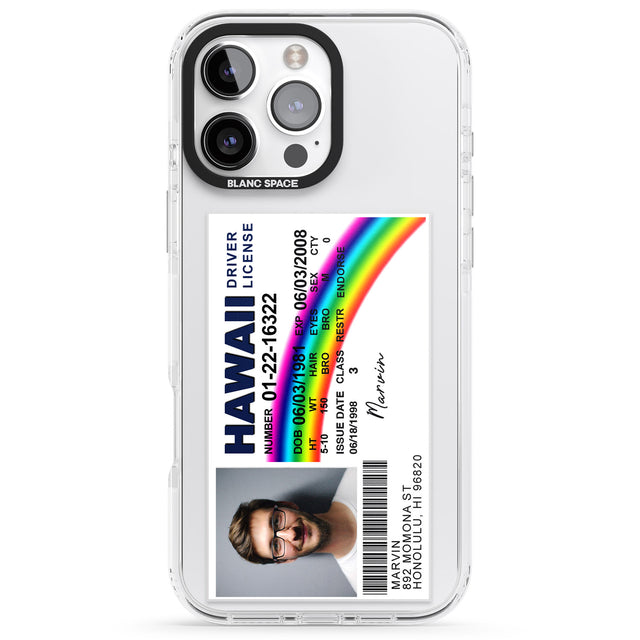 iPhone 16 Pro Max Personalised Hawaii Driving License Black Impact Phone Case