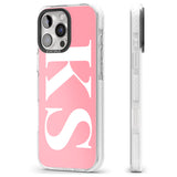 iPhone 16 Pro Max Personalised White & Pink Letters Black Impact Phone Case