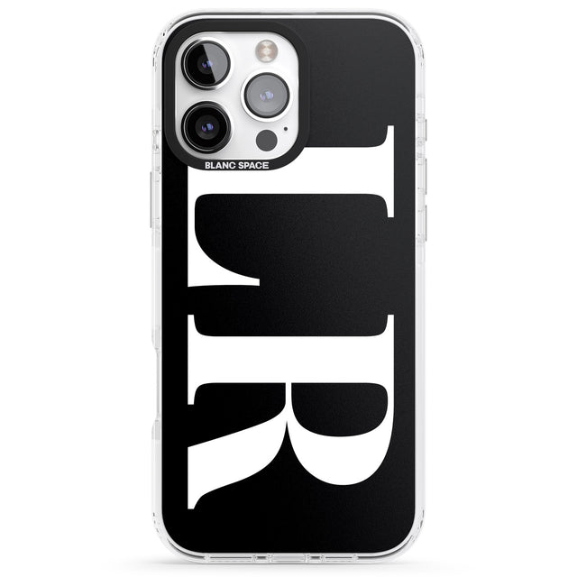 iPhone 16 Pro Max Personalised White & Black Letters Black Impact Phone Case