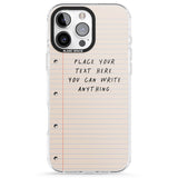 iPhone 16 Pro Max Personalised School Paper Black Impact Phone Case