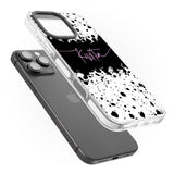 iPhone 16 Pro Max Personalised Black & White Paint Splatters Black Impact Phone Case