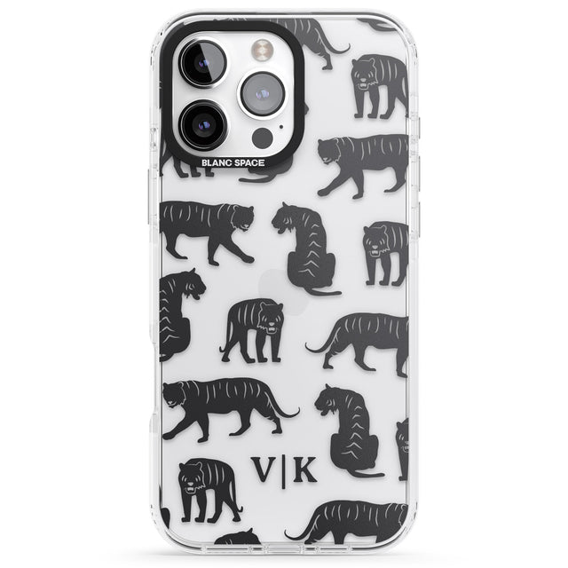 iPhone 16 Pro Max Personalised Tiger Silhouettes Black Impact Phone Case