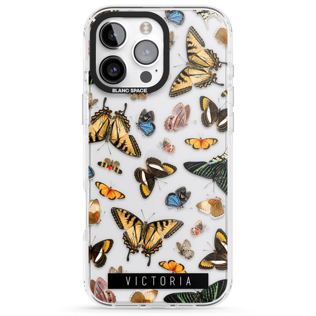 iPhone 16 Pro Max Personalised Photorealistic Butterfly Black Impact Phone Case