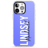 iPhone 16 Pro Max Personalised Bold Name: Purple Black Impact Phone Case