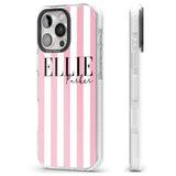 iPhone 16 Pro Max Personalised Pink Stripes Black Impact Phone Case